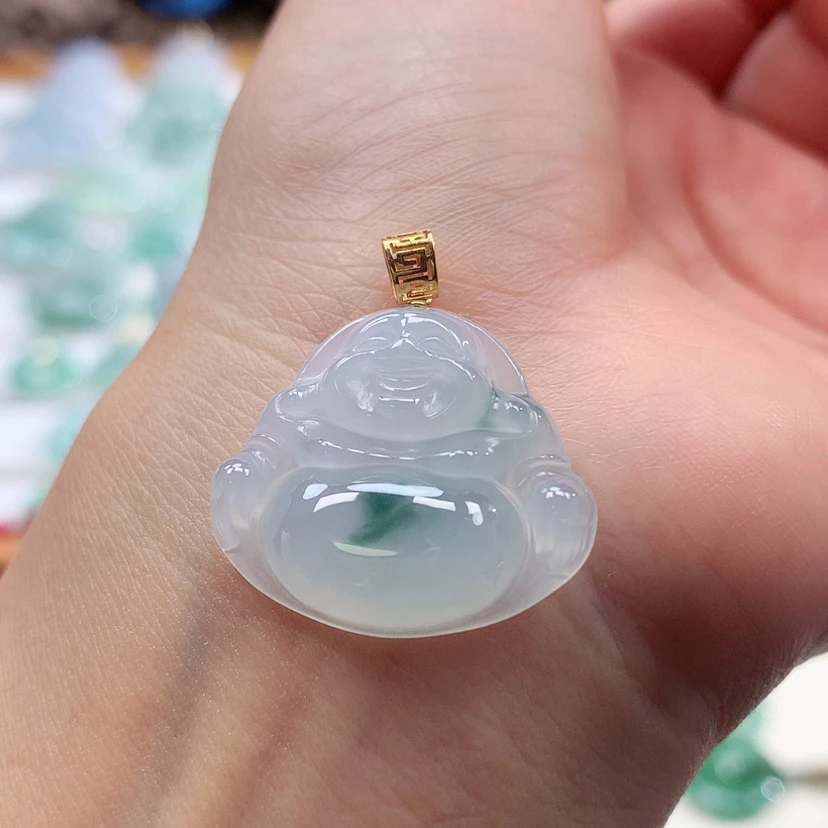 【闪购商品】翡翠18K金镶嵌吊坠(赠链)