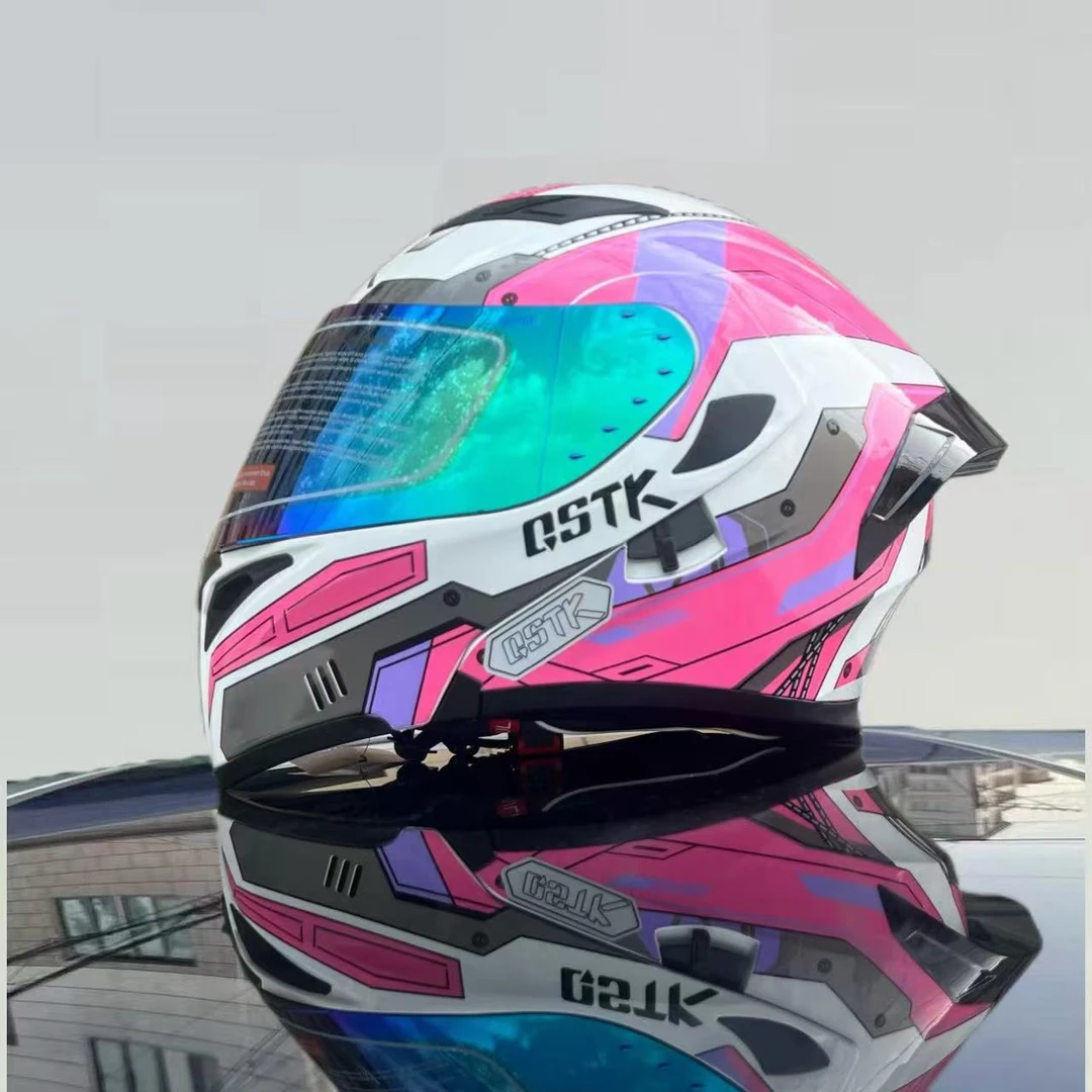 QSTK（70大头围）揭面盔摩托车头盔3C认证双镜设计四季通用时尚男女