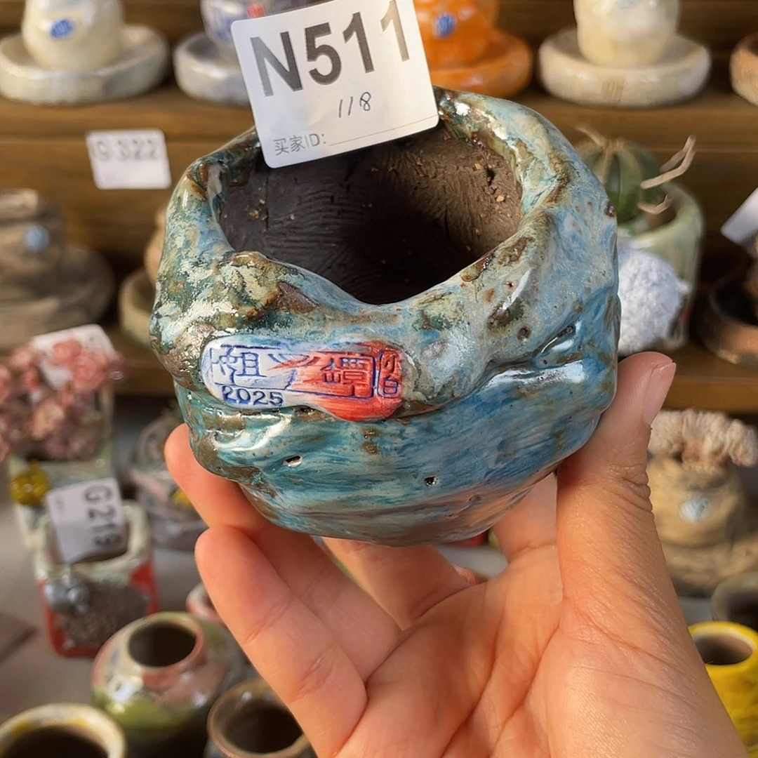 坛子姐花盆  小白孤品 内口5.7百搭