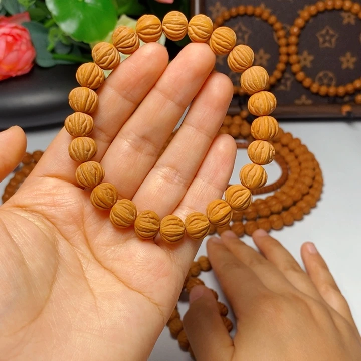 把件桃核10mm通天纹8棱毕业款手串