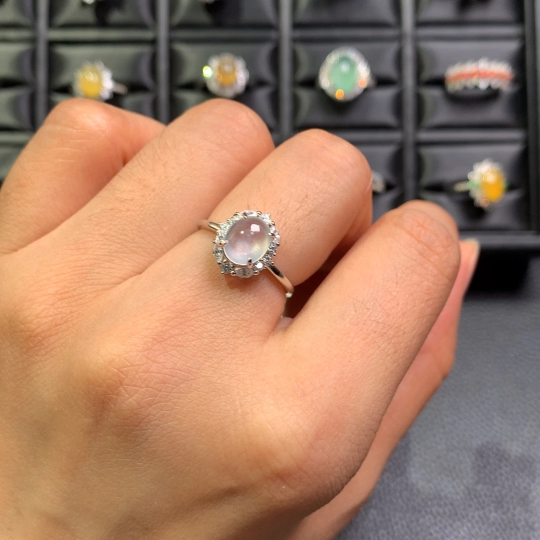 翡翠银S925镶嵌戒指