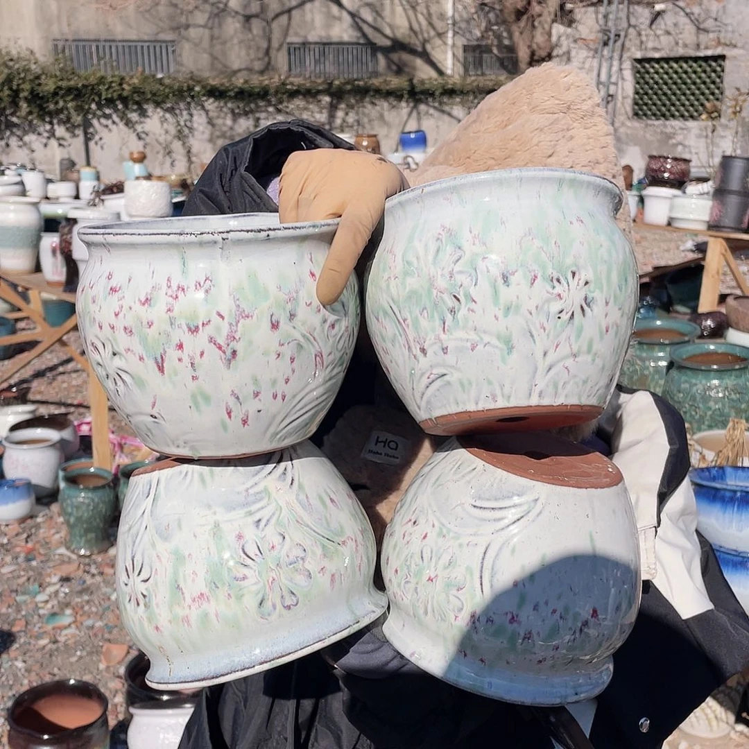 红陶王嫂花盆0128-78