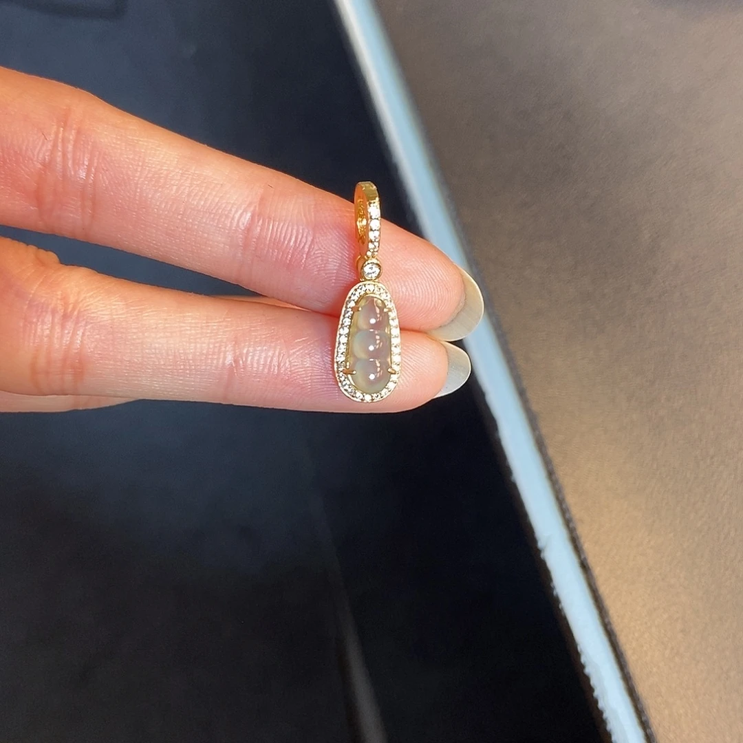 翡翠银S925镶嵌吊坠(不含链)