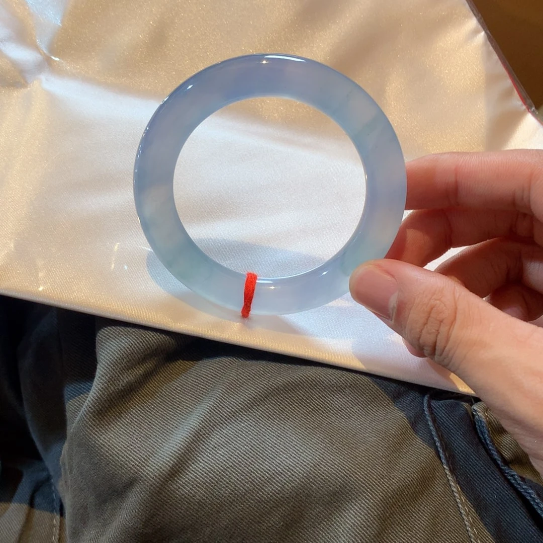 翡翠未镶嵌手镯圆条55