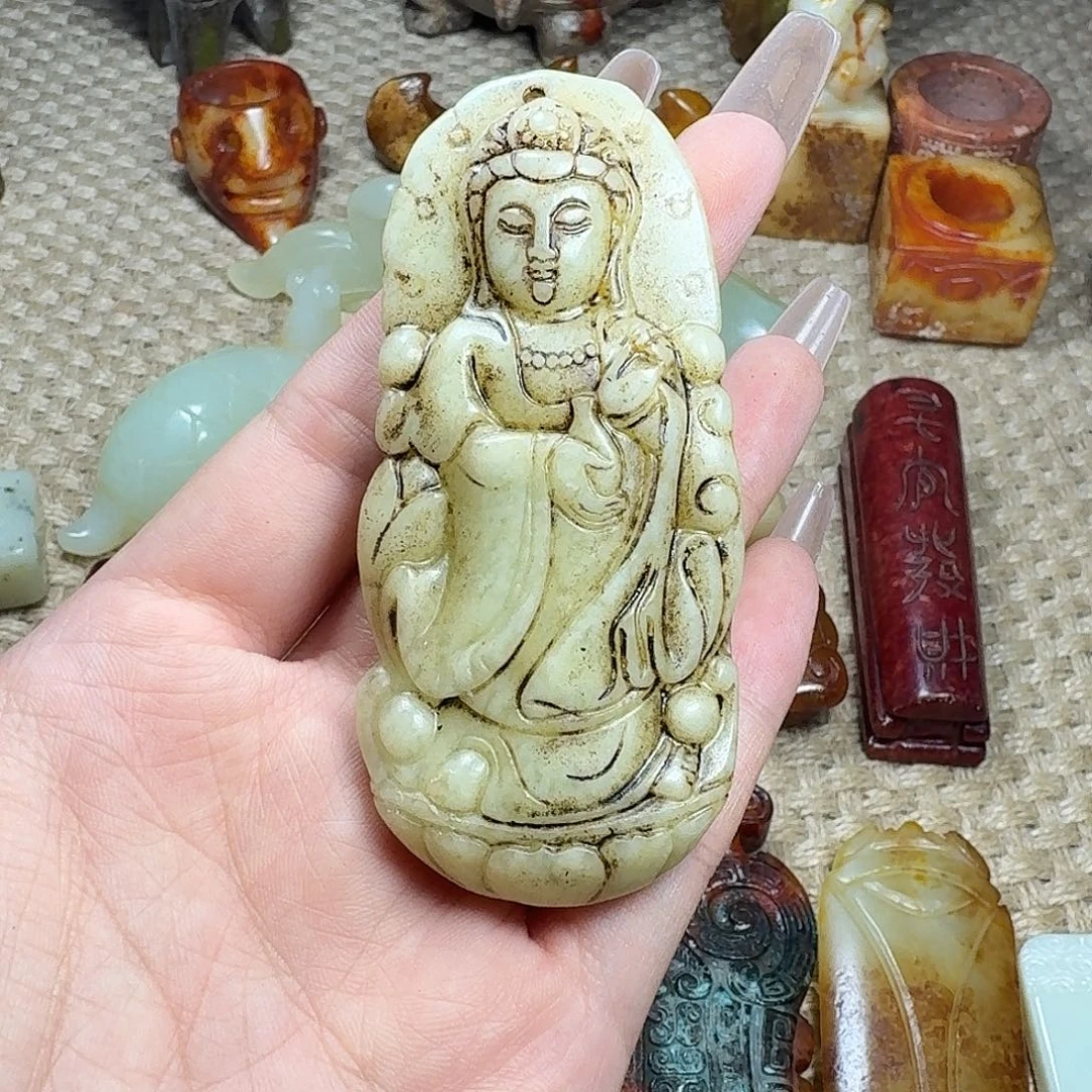 白玉菩提吊坠挂件