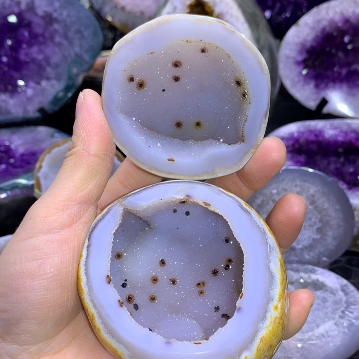 水晶捡漏彩晶盆未镶嵌