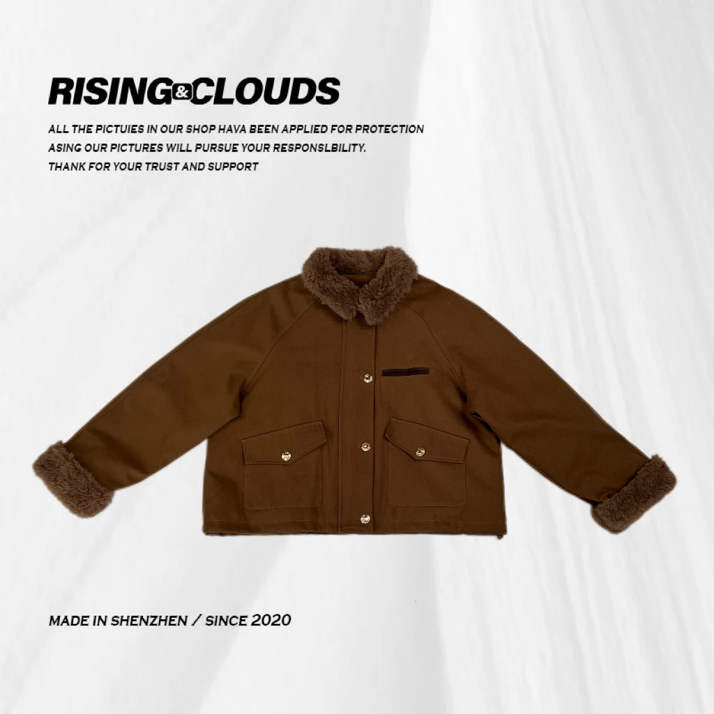 佩吉【森迹】秋冬保暖舒适休闲时尚毛领夹克羽绒外套110358