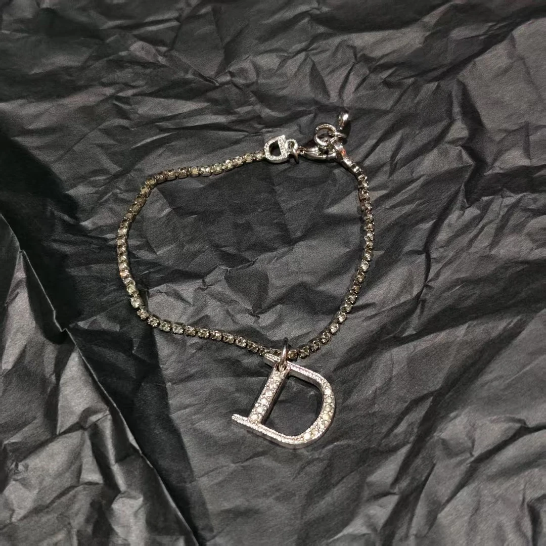 95新 DIOR/迪奥 花绮二店/Dior迪奥D字扣满钻手链/95新