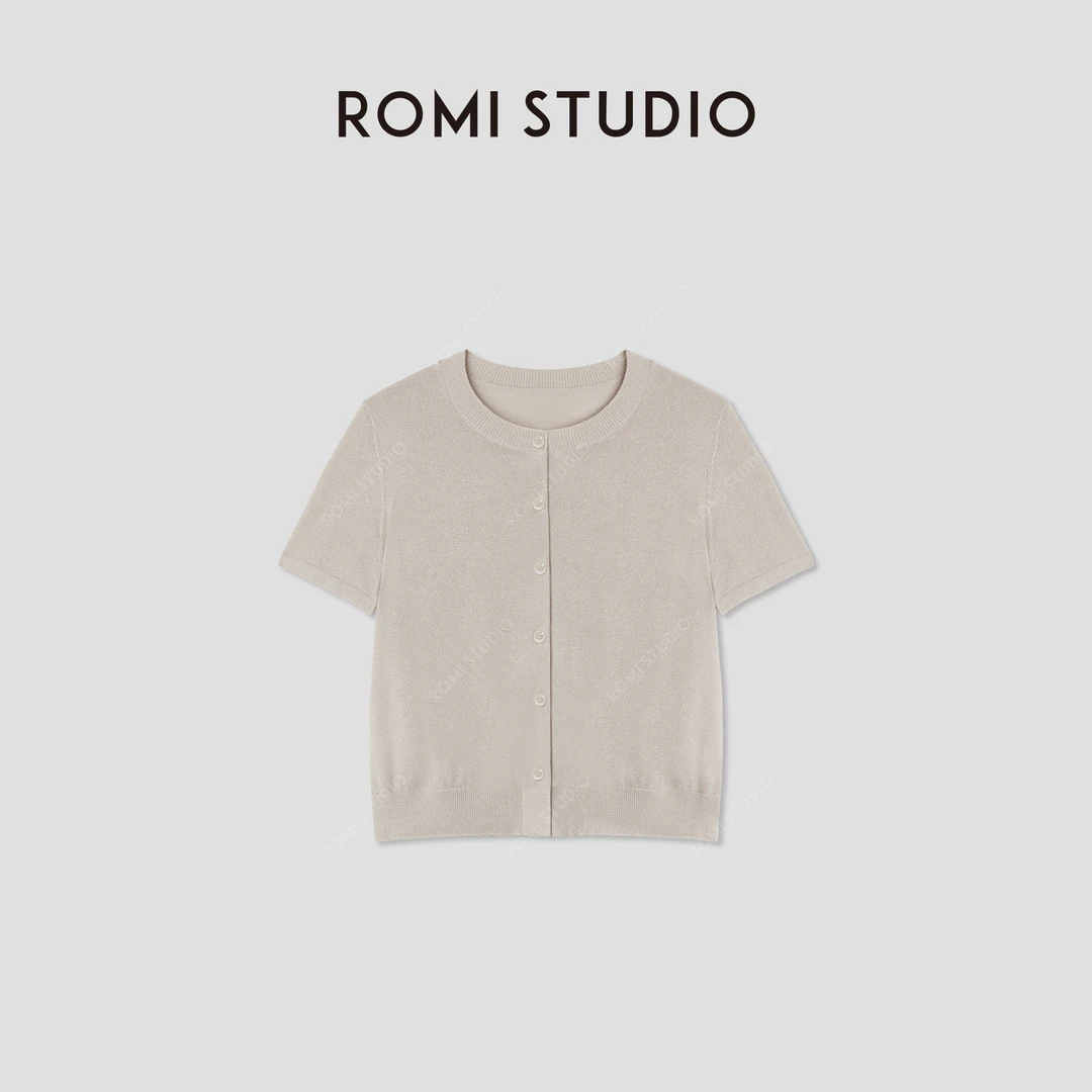 ROMI STUDIO“自然舒适”进口和纸纱轻薄短袖针织开衫 RWCRST3417
