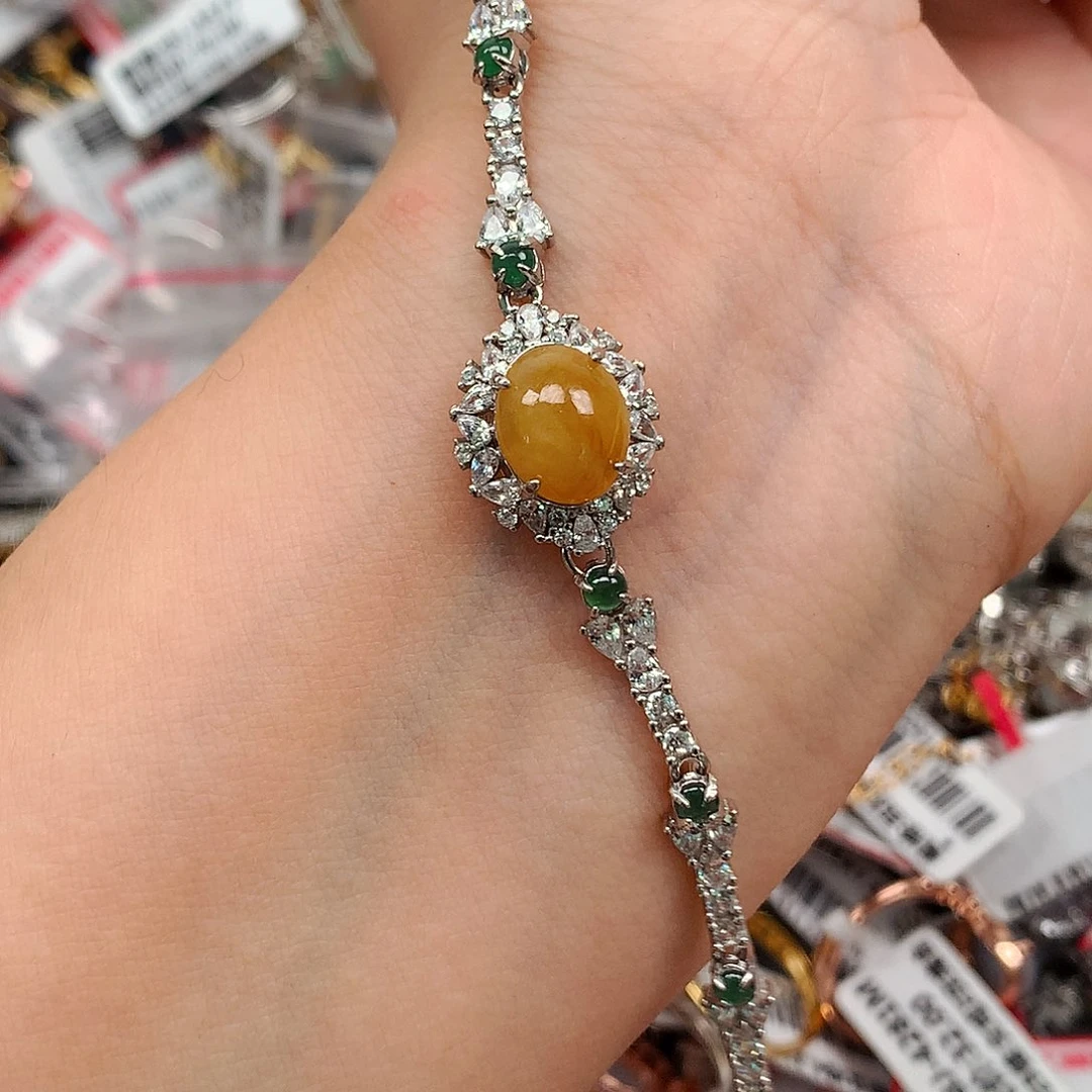 翡翠戒指银S925镶嵌