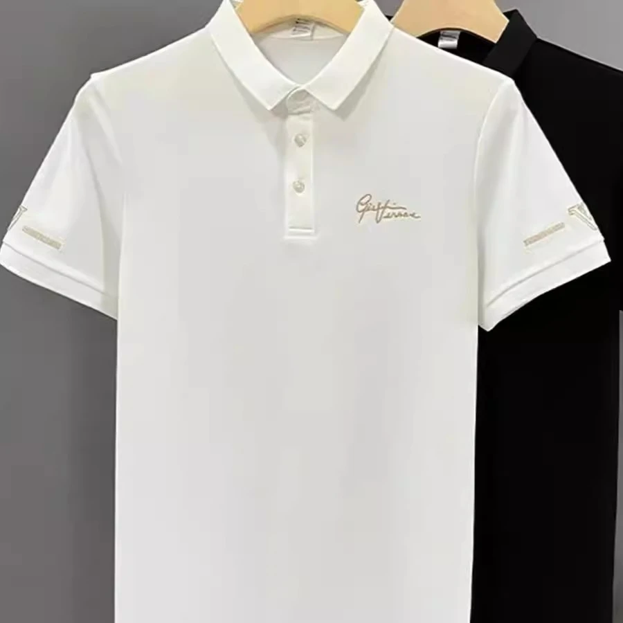男短袖刺绣Polo衫轻潮流休闲polo运动修身半袖男装商务时尚