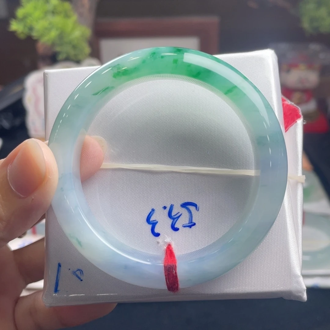 翡翠手镯未镶嵌12号 53正圈