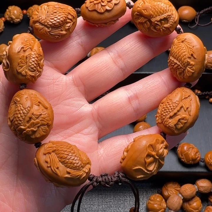 橄榄核手串/手链风****荷叶鱼