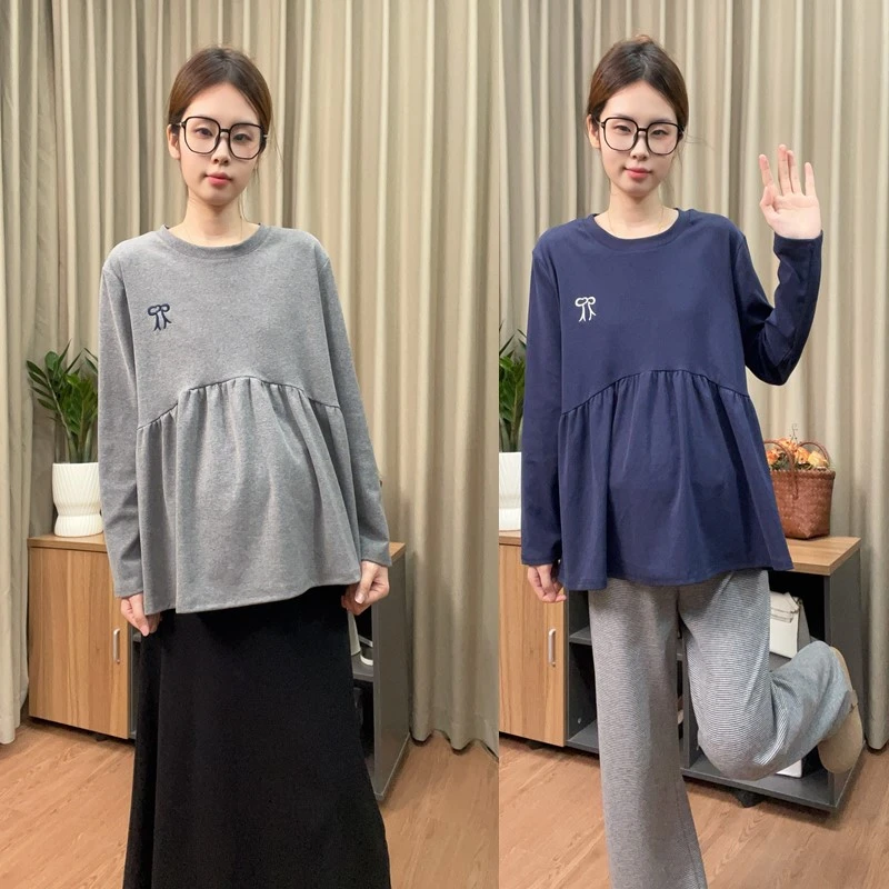 孕妇装春秋新款娃娃衫遮屁股显瘦中长款韩版时尚打底孕妇上衣秋装