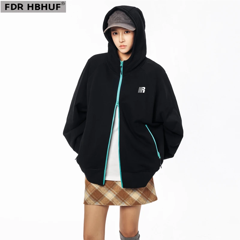 FDR HBHUF秋季开衫连帽男女款宽松卫衣高质感潮流休闲情侣款外套