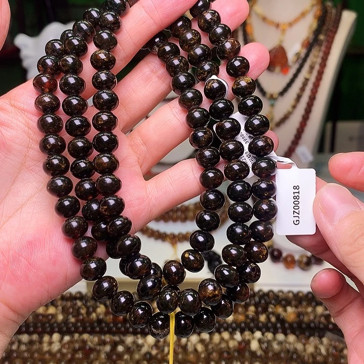 未镶嵌琥珀裸石9黑花蜡