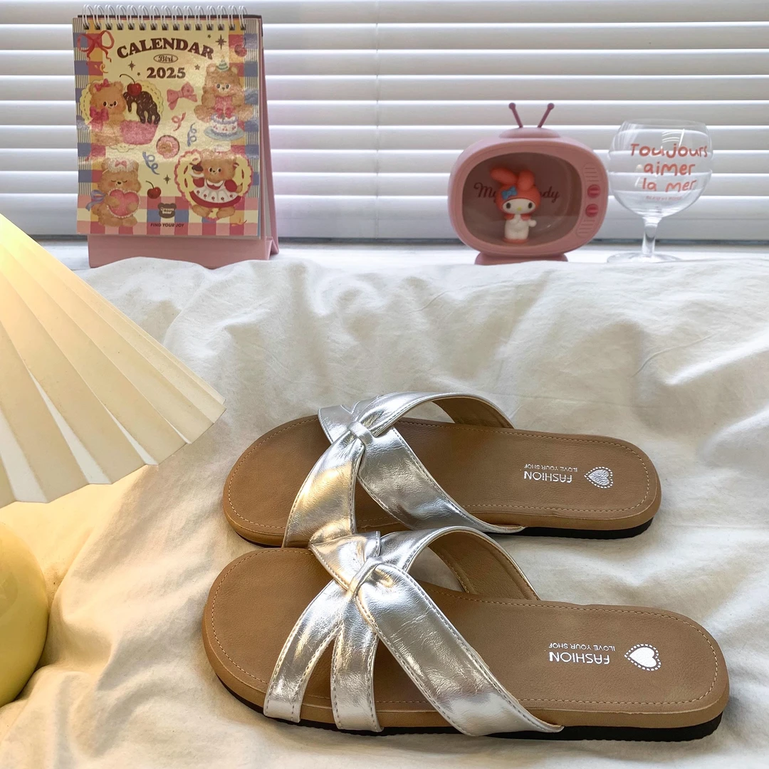 平底编织凉拖鞋女夏外穿2025新款软底配裙子休闲海边度假孕妇凉鞋