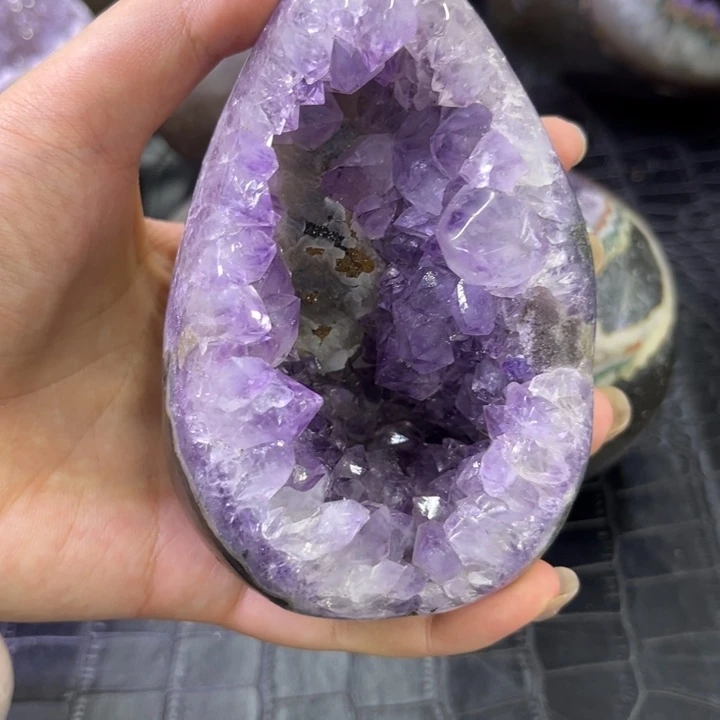 未镶嵌发饰水晶奇石紫晶蛋