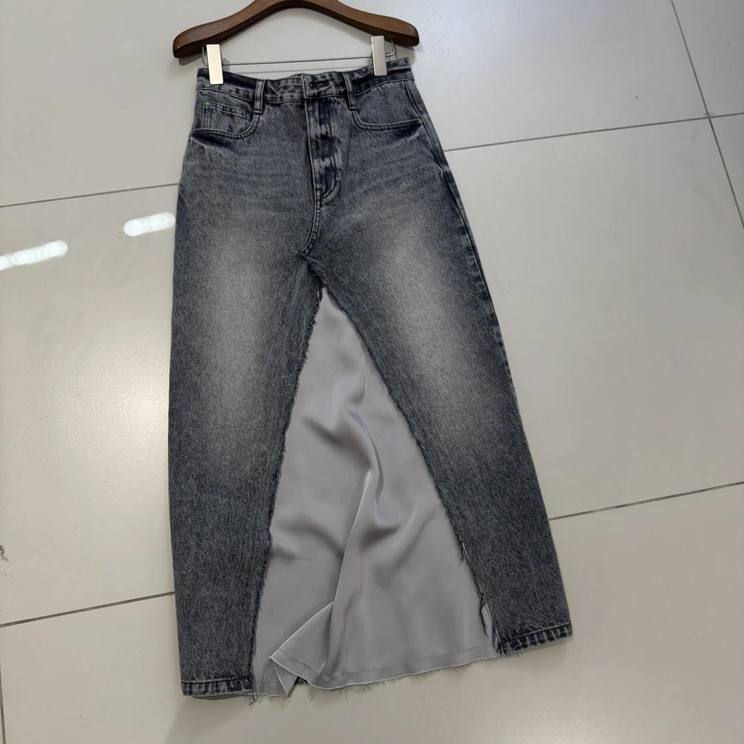 【特价】Q0337拼接牛仔裙