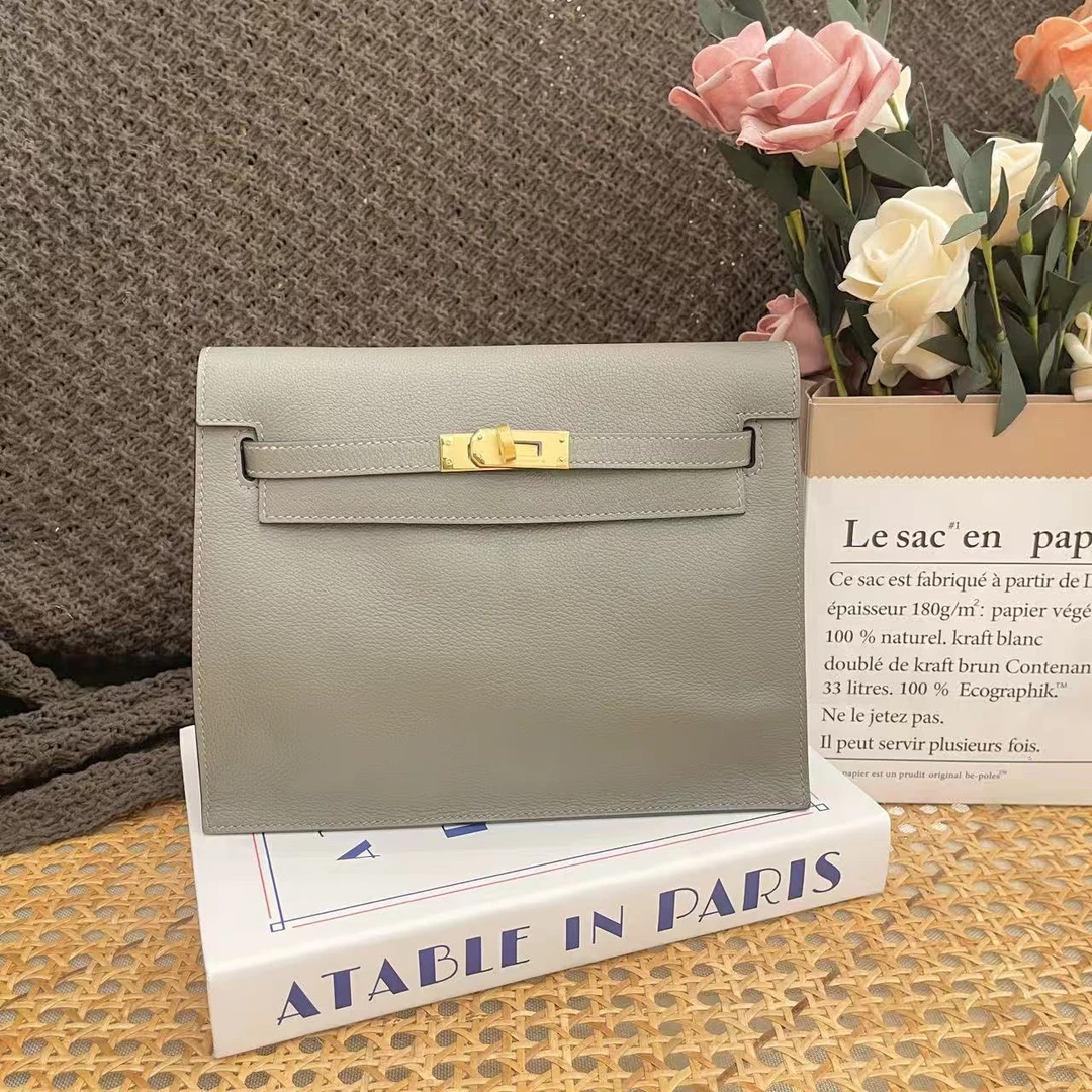 99新 Hermes/爱马仕 kelly danse U evercolor积雨云灰mk103564