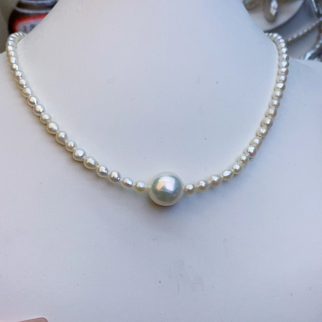 淡水珍珠颈饰银S925镶嵌
