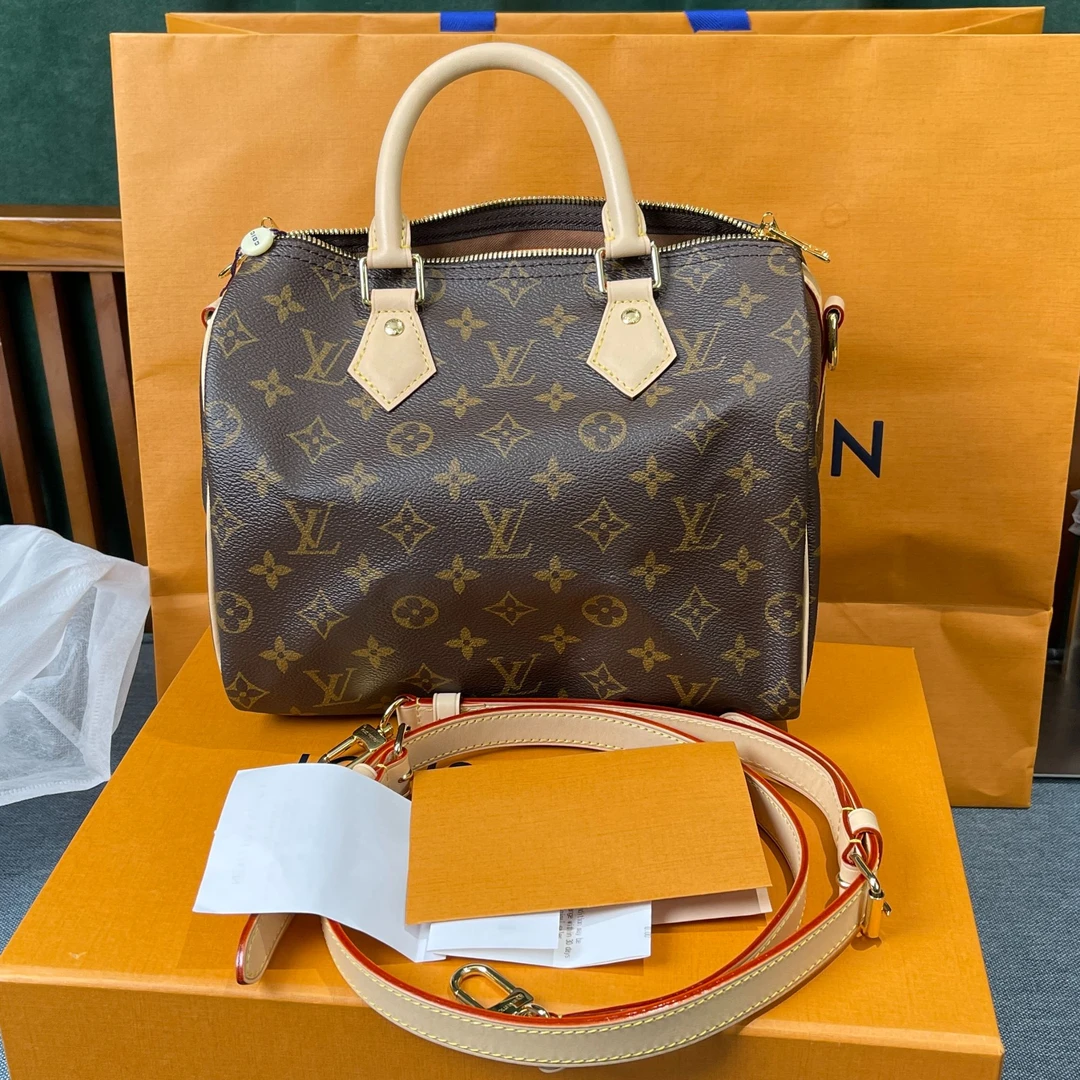 未使用 LouisVuitton/路易威登  全新speed25肩带款24年大全套
