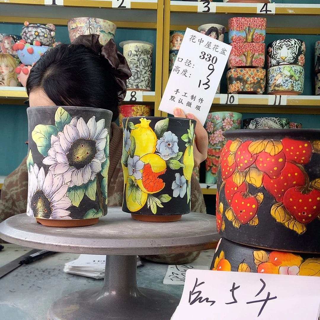 陶景德镇手工花盆330