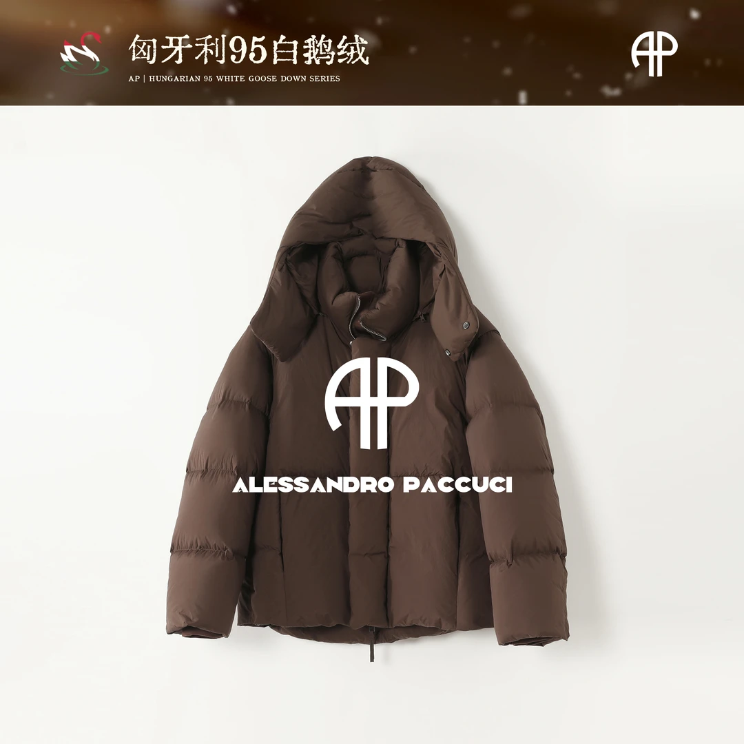 AP洛哥54005RE【限量/型暖】匈牙利进口95白鹅绒连帽可拆卸袖羽绒服