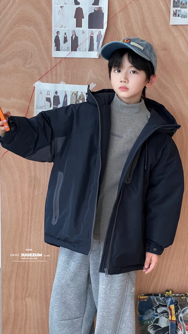 2025新款90羽绒服中大童派克服休闲百搭秋冬洋气男童加厚