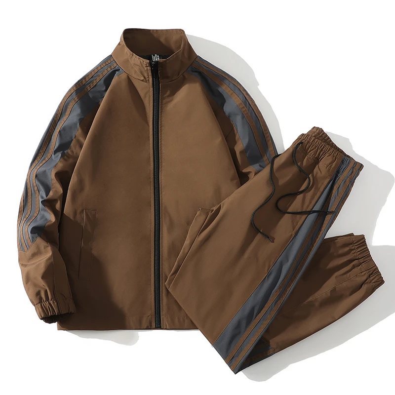 男款运动套装春秋新款立领两件套高档夹克潮流时尚百搭情侣休闲服