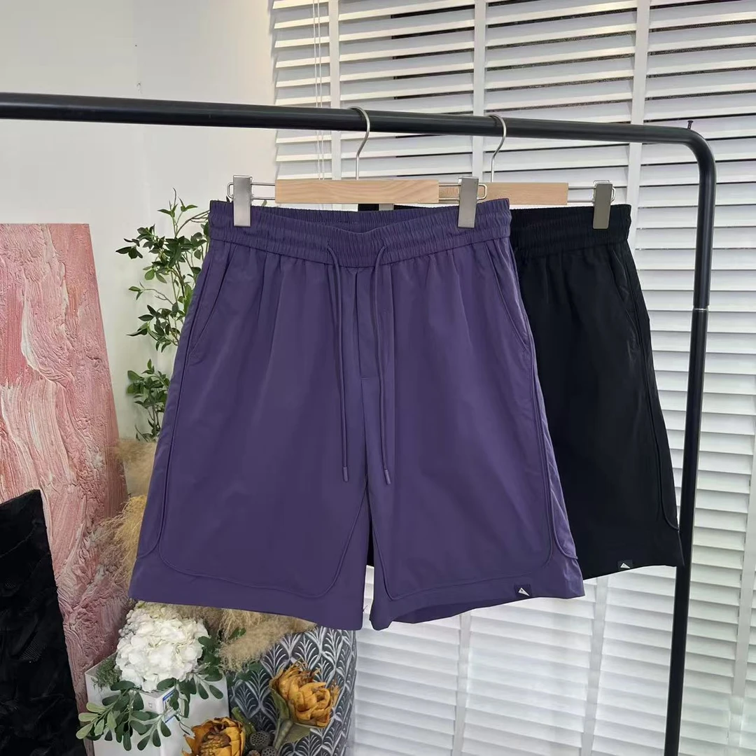 日系百搭新款「速干松紧腰立体休闲」五分短裤情侣E5692