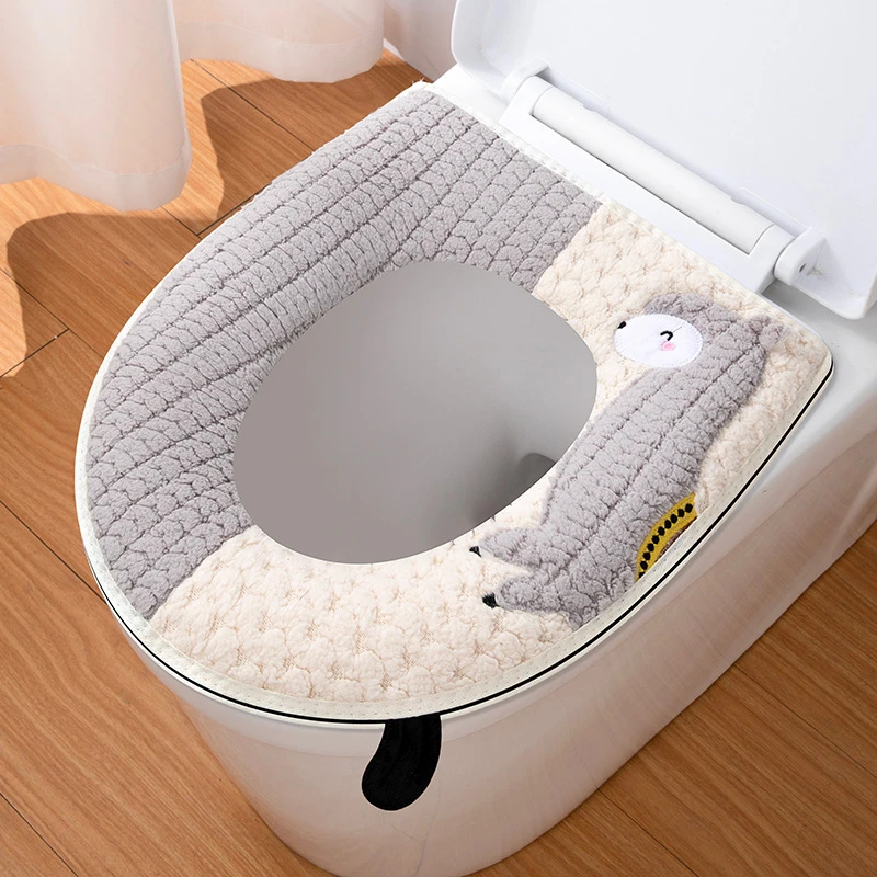 马桶垫坐垫马桶套2025年卡通针织超厚毛绒马桶垫柔软亲肤手提马桶