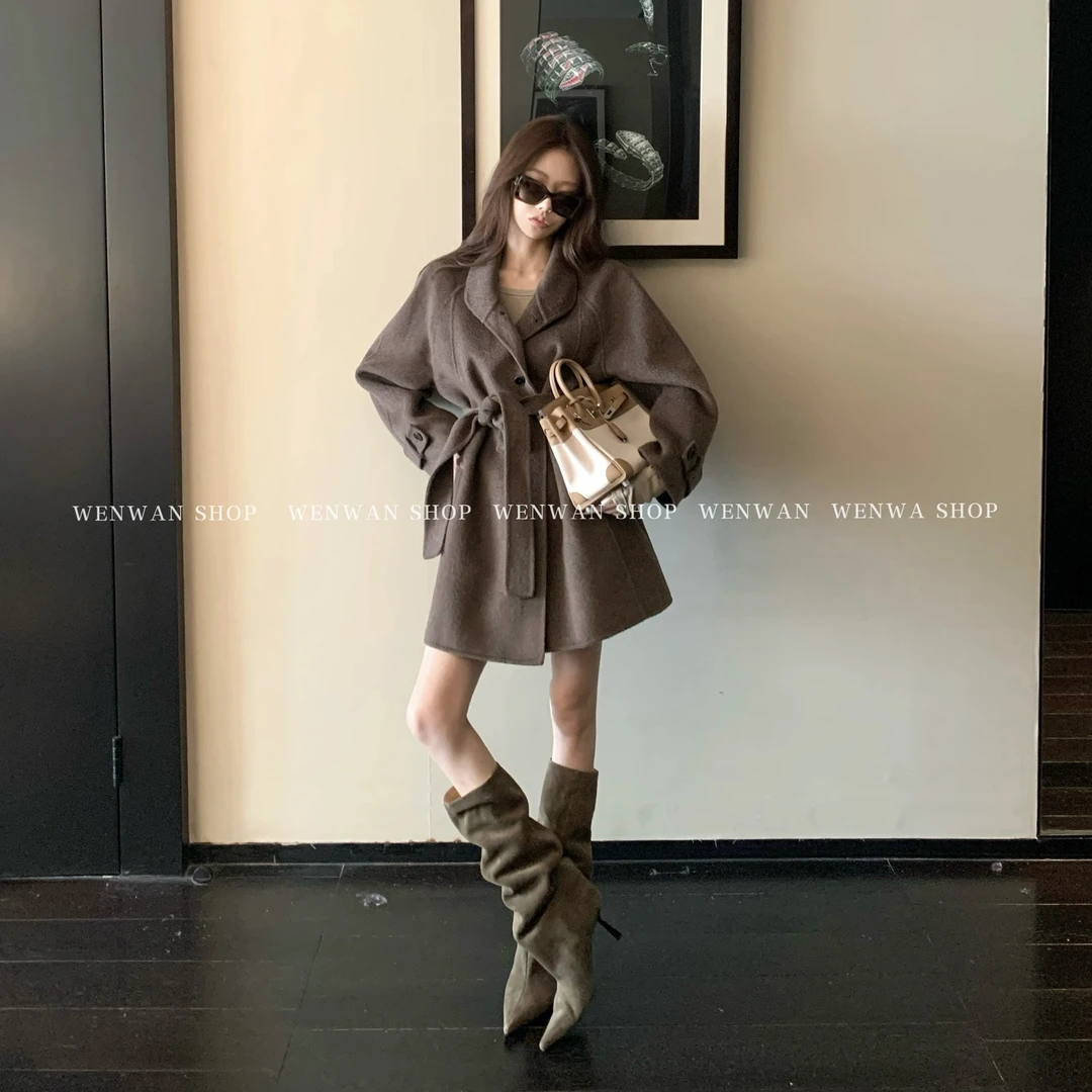 双十一狂欢价!【高定摩登】洋气重磅中长款毛呢大衣