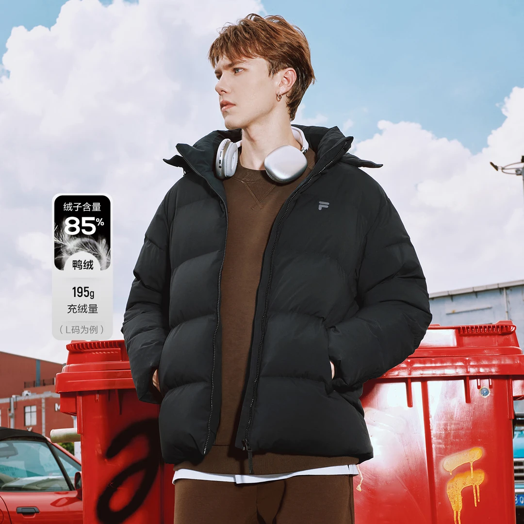 FILA fusion斐乐【保暖抗冻】冬简约宽松男女同款羽绒服T11M545901F