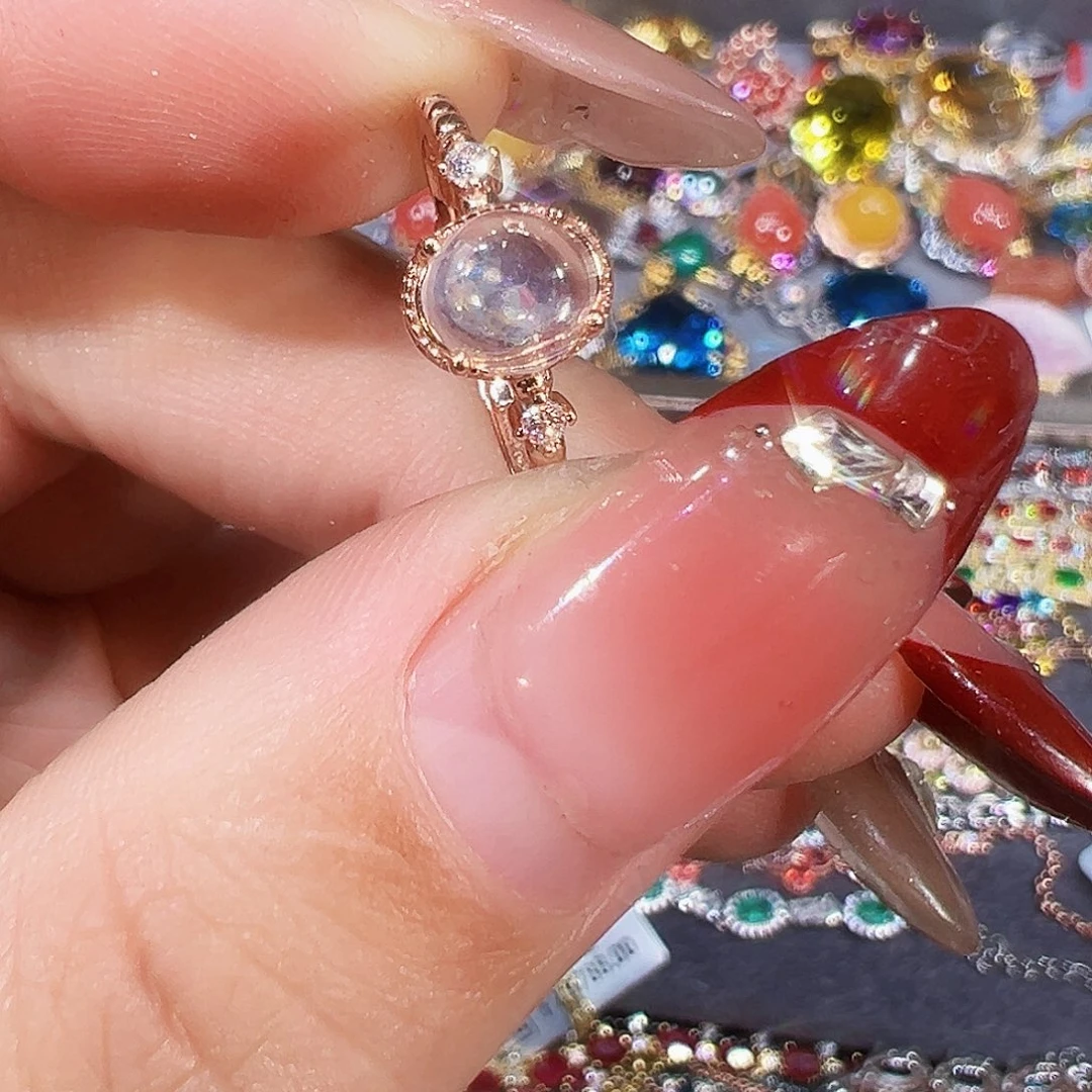 银S925镶嵌珠宝半成品月光石