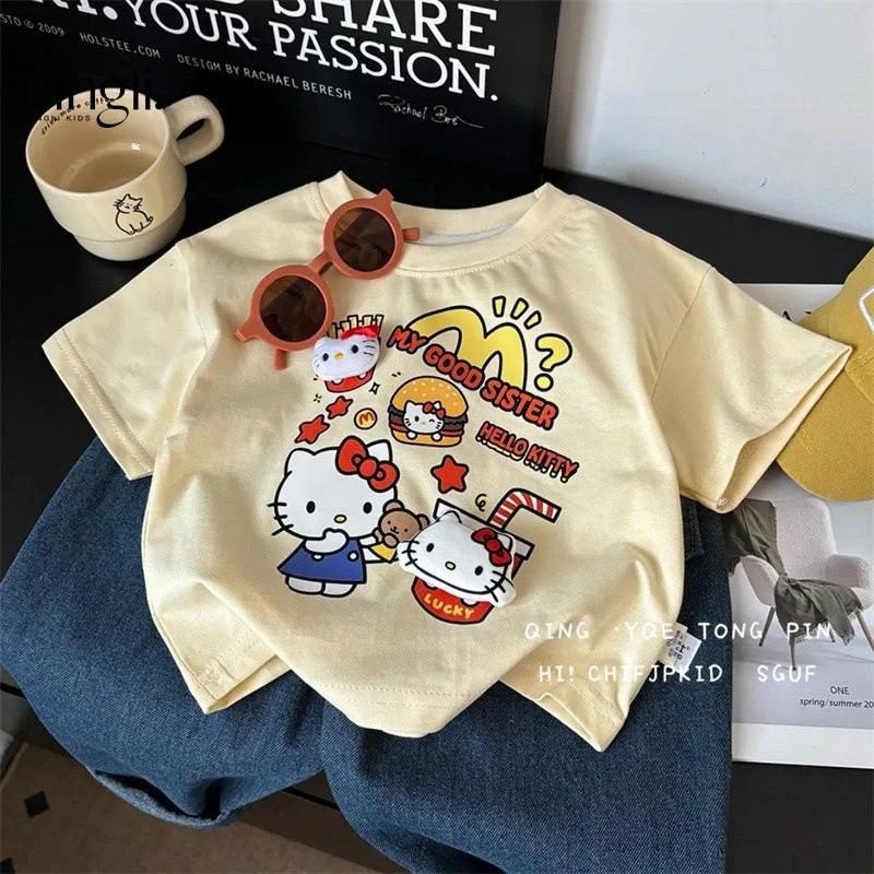 【立体玩偶】儿童短袖T恤夏装2025新款宽松韩版短袖卡通T恤上衣潮