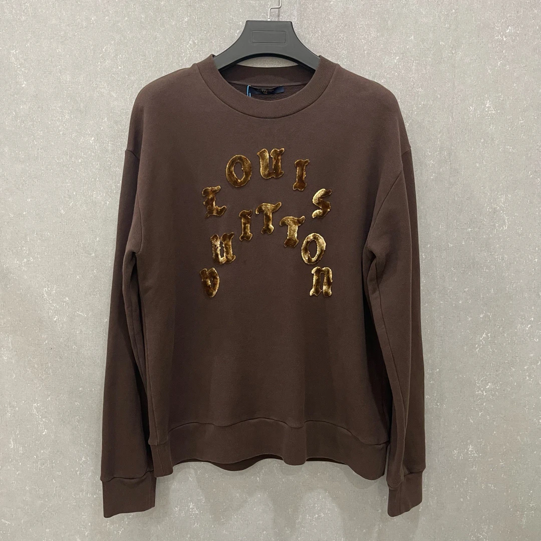99新 LouisVuitton/路易威登 植绒字母logo 套头卫衣XL码002478