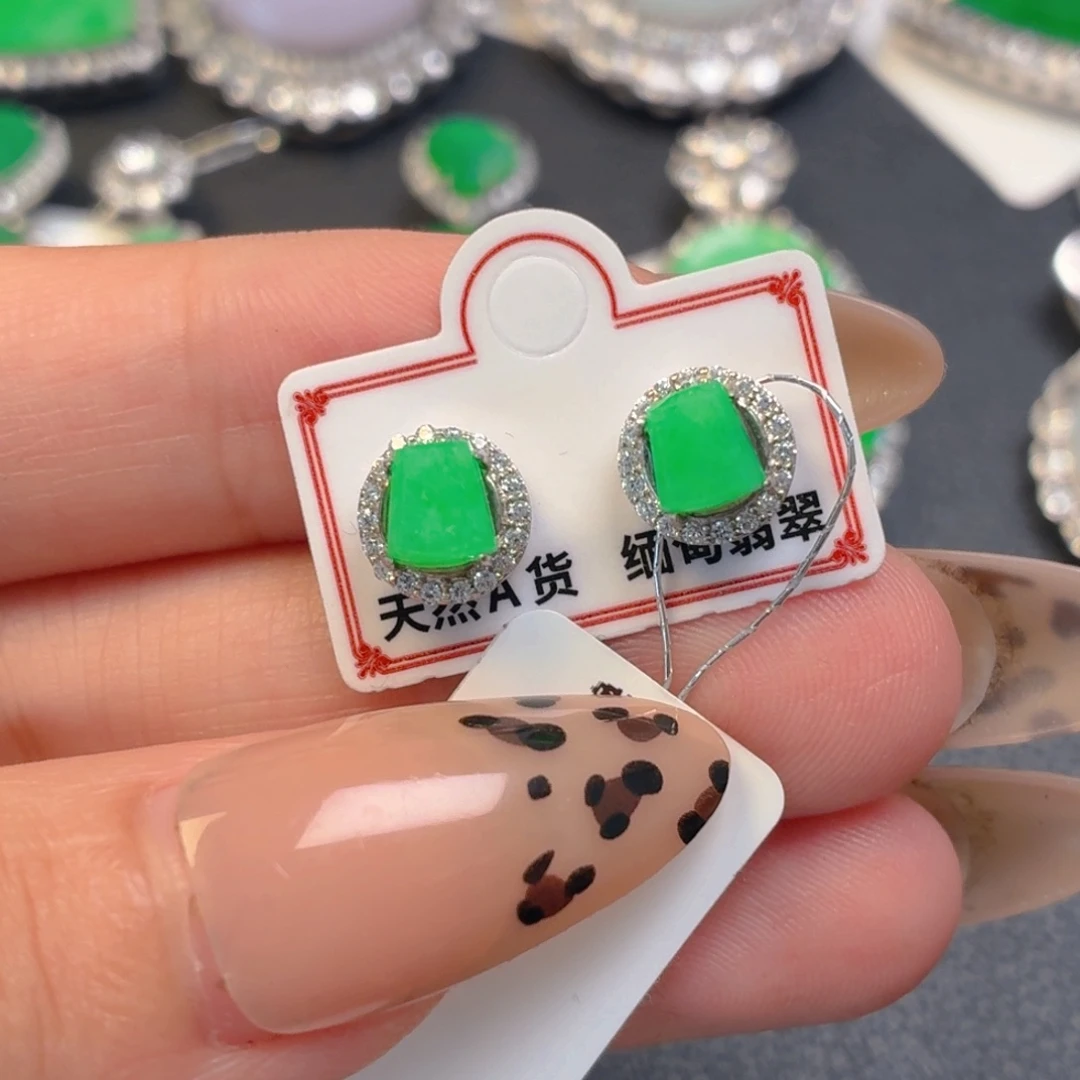 翡翠银S925镶嵌吊坠(不含链)