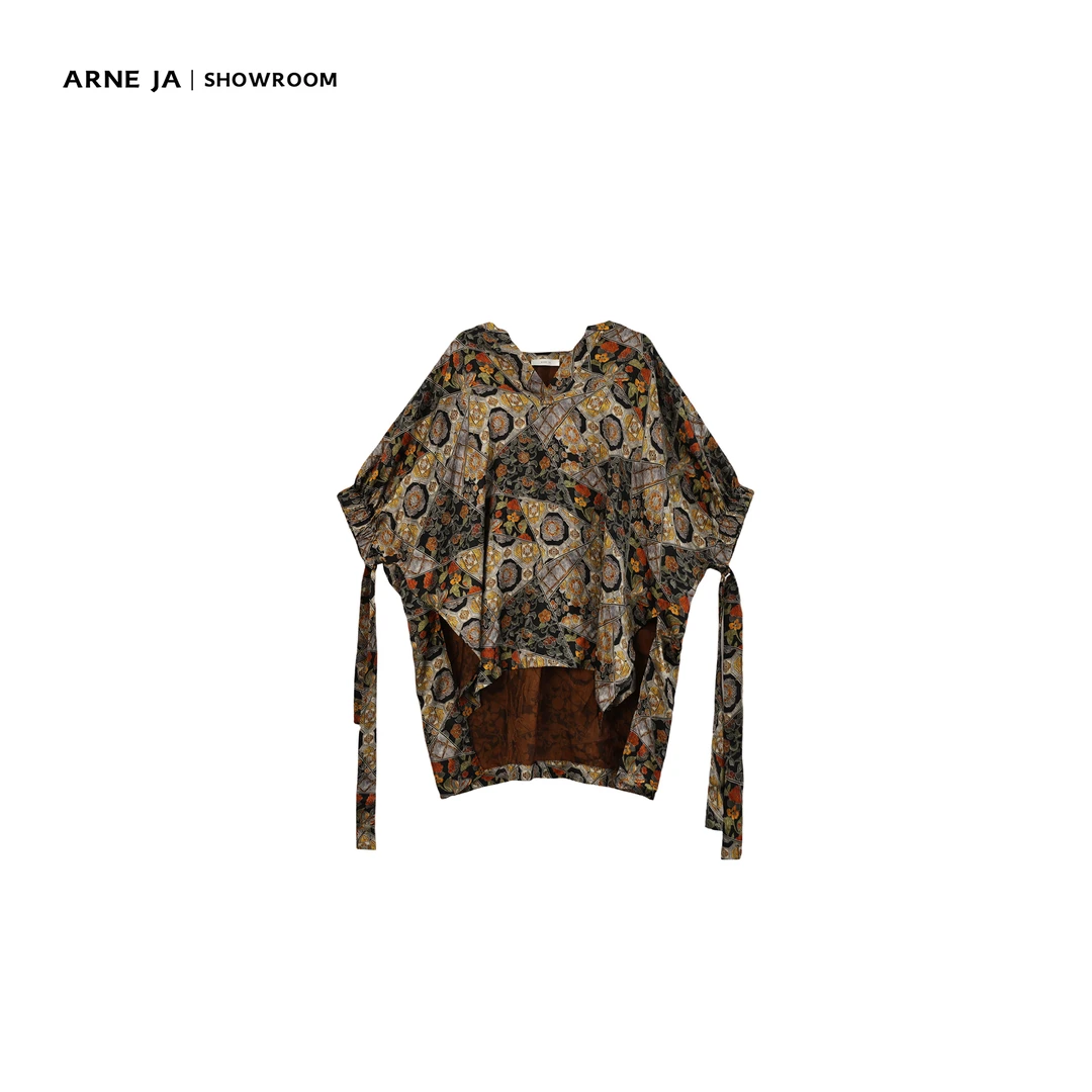 ARNE JA｜ 丹吉尔民族感古董级香云纱人丝提花罩衫A971