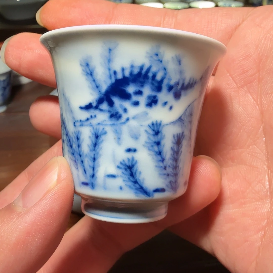 釉下青花柴窑单杯