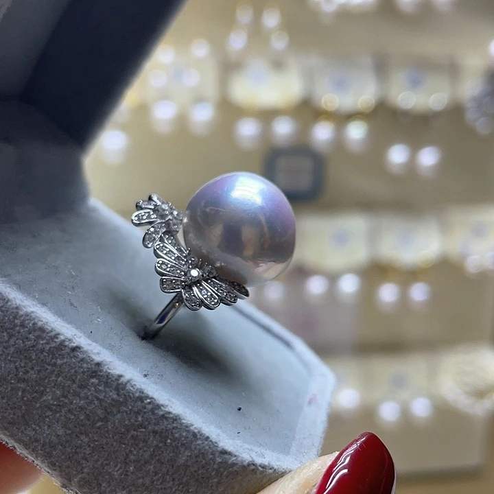 淡水珍珠戒指银S925镶嵌