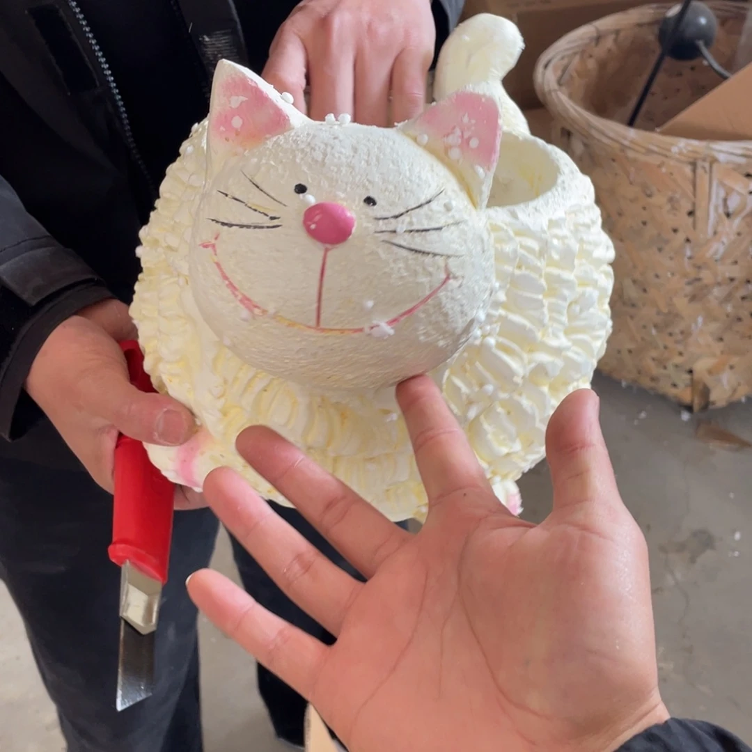 【闪购商品】退货件瑕疵捡漏摆件奶油猫咪