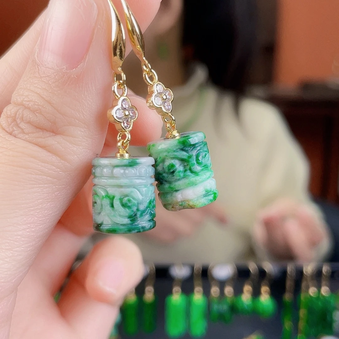 翡翠未镶嵌耳饰饰品