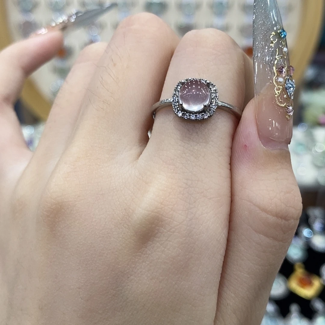 银S925镶嵌芙蓉石戒指