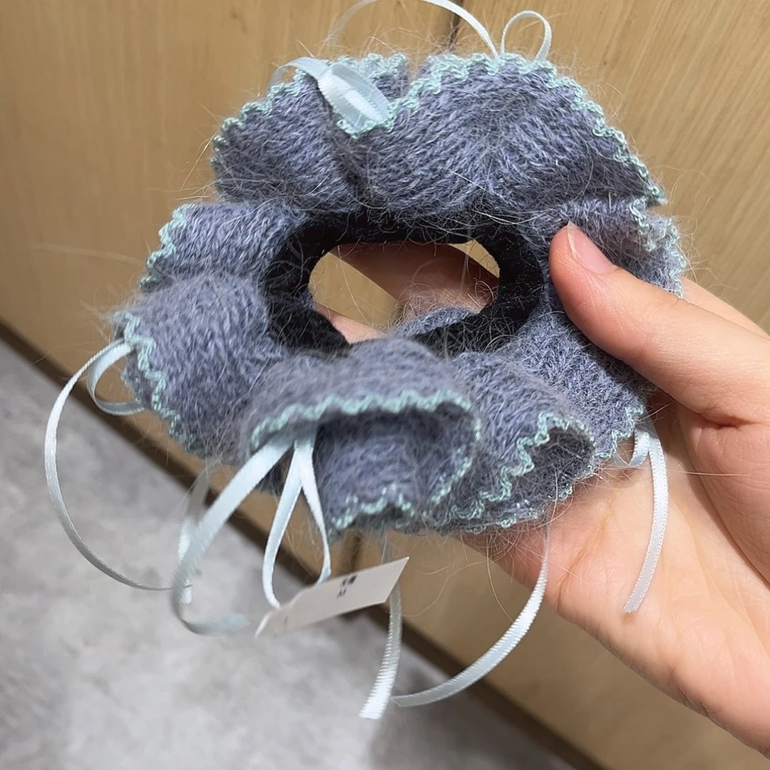布艺非金属蓝灰毛线针织小小蛮腰