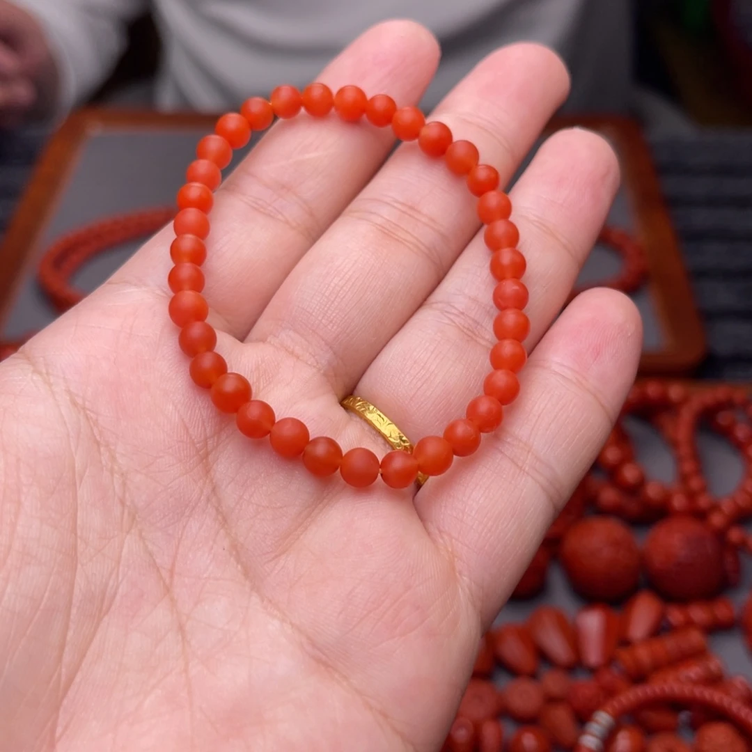 未镶嵌手串卡5毫米南红玛瑙