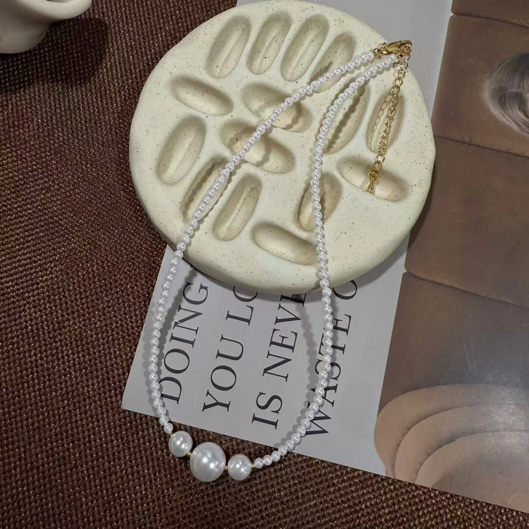 钛钢项链 小众大小尺寸珍珠项链~（YWXL156#）爱唯依