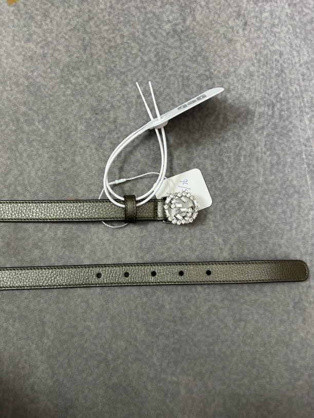 95新 GUCCI/古驰 满钻金属色腰带65cm