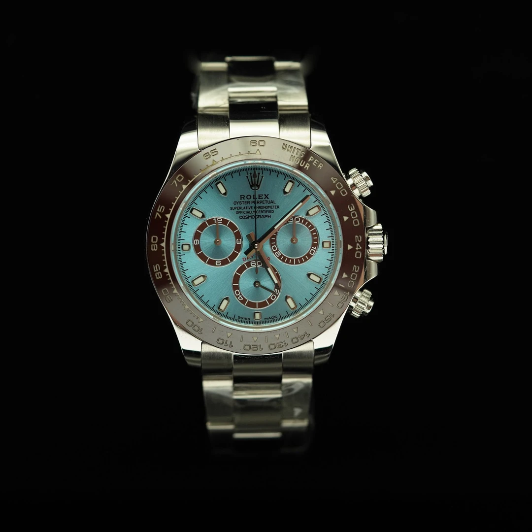 99新 Rolex/劳力士 4130机芯升级116506冰蓝迪/40mm/950铂金单表