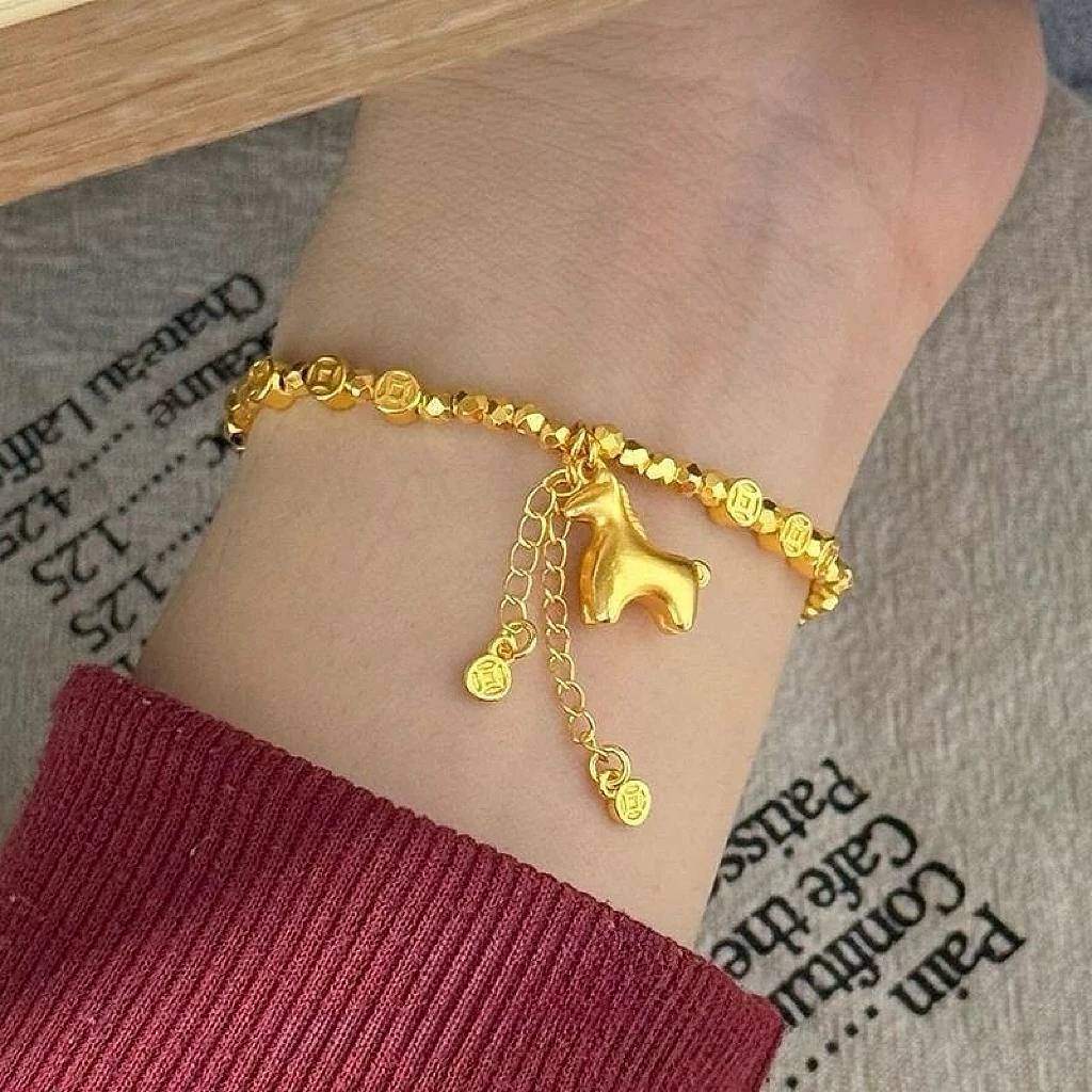 SL2555 马上有钱碎金手链 设计感时尚手饰